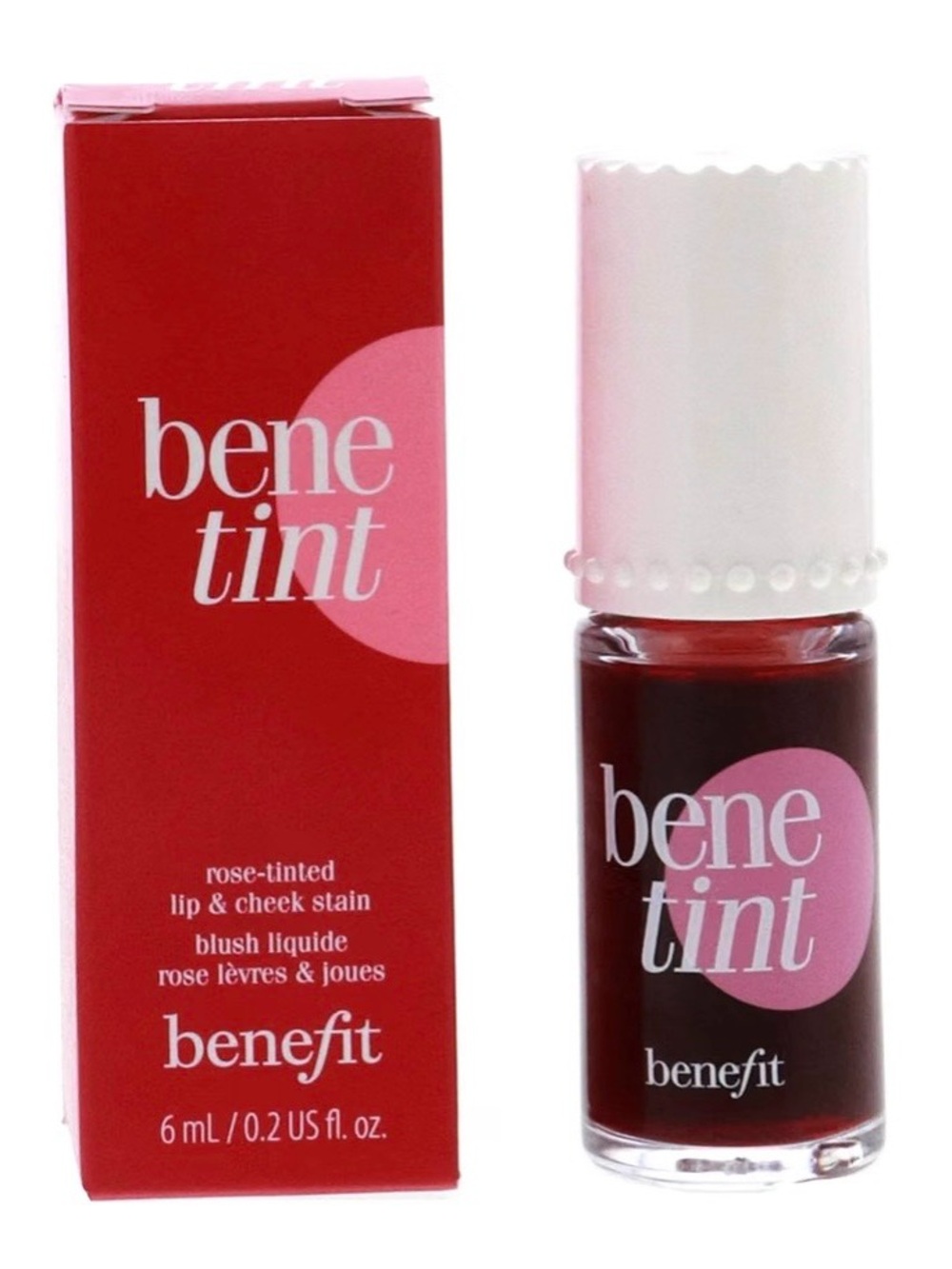 Benefit Benetint Lip & Cheek Tint — Deep Red with Pink Accent